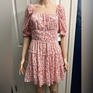 Trixxi Pink Floral Mini Dress